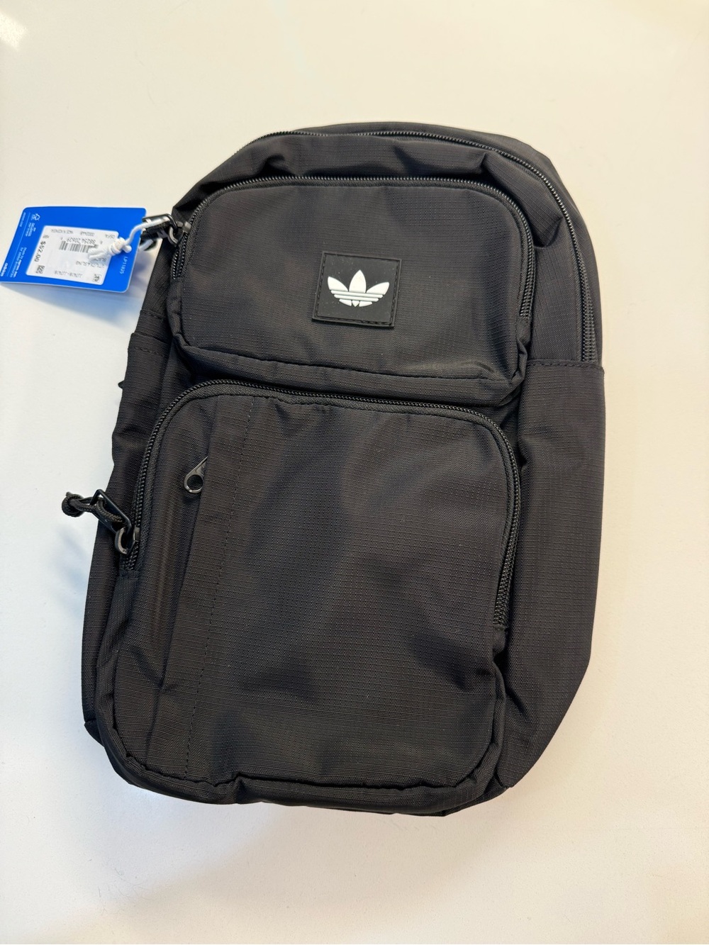 adidas Black Men's Messenger Crossbody Bag with Trefoil Logo